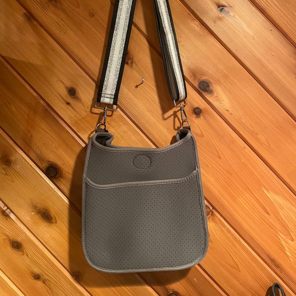 Gray Neoprene Crossbody